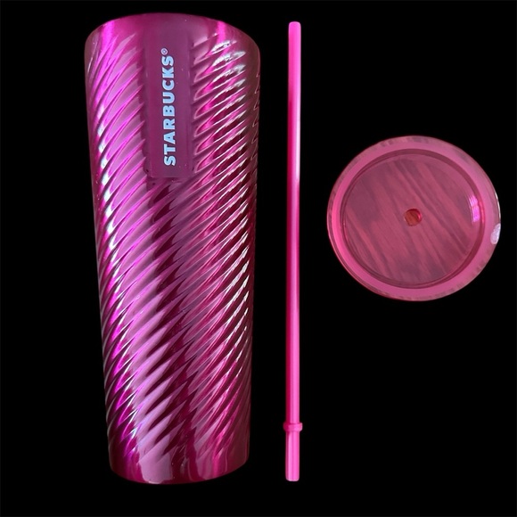 Starbucks Metallic Pink Swirl Cold Cup Tumbler – 24oz | 2023 Holiday Edition - Picture 10 of 11